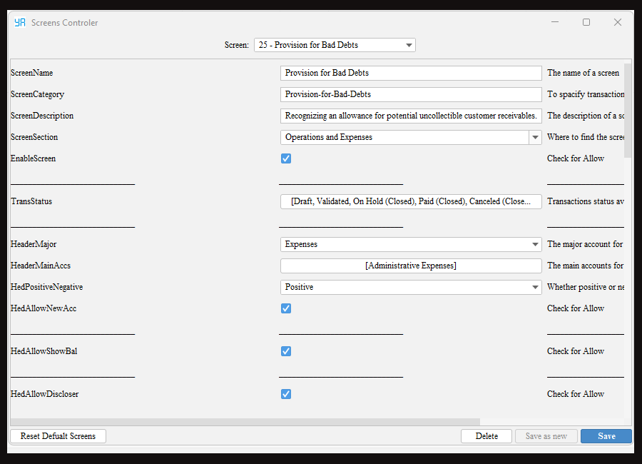 Screens Manager